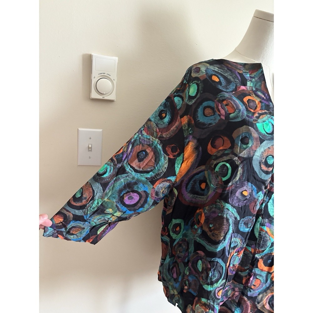 Abstract Art Colorful Plus Size Top Niche Niglun XXL 2X Boho Hippie Coastal - Picture 4 of 5